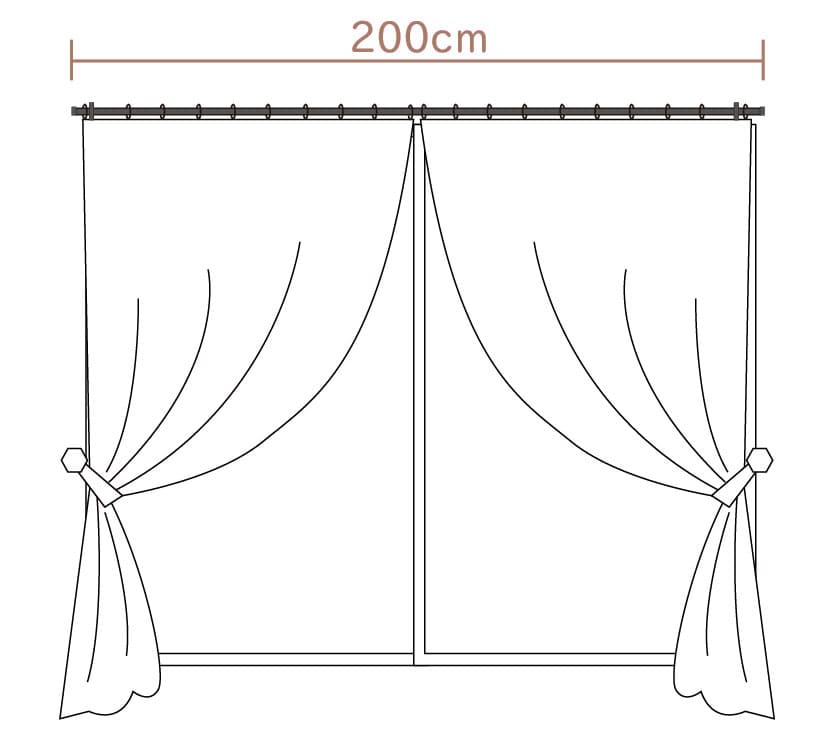 横幅100㎝のカーテンが2枚1組