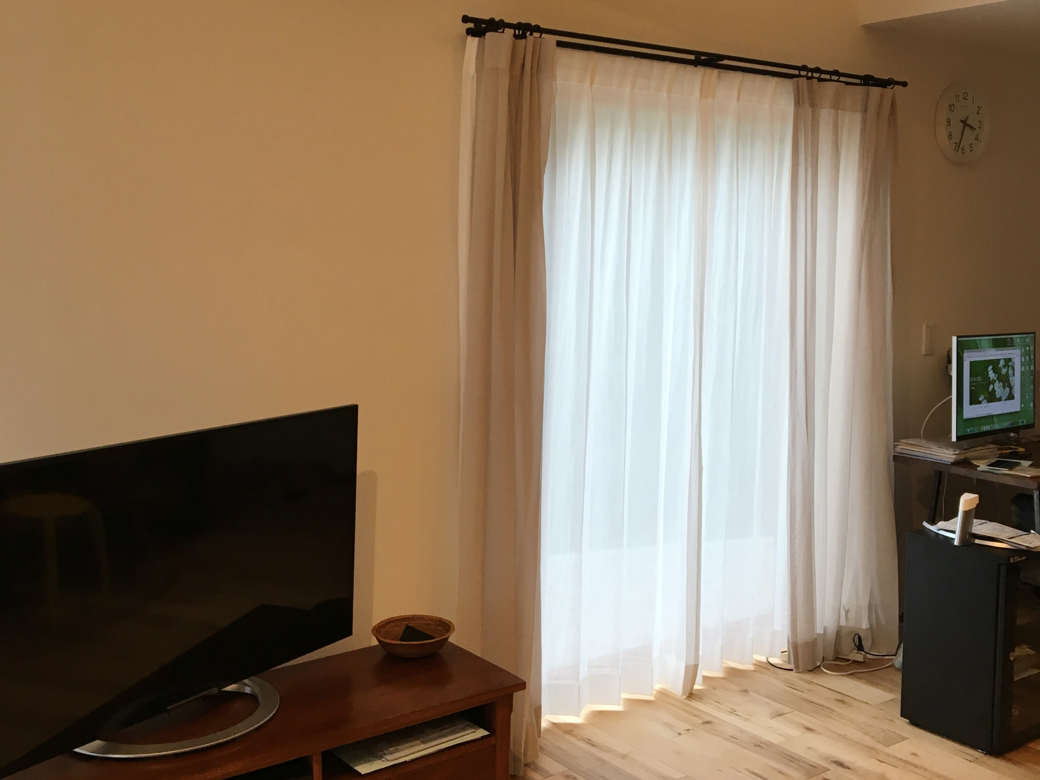 静岡県浜松市] ライトグレーのコットンカーテン | リネンカーテン